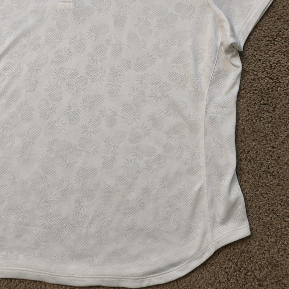 Tommy Bahama Island Active Women's XL White Pineapple Print Polo Shirt - NWT - Picture 4 of 13